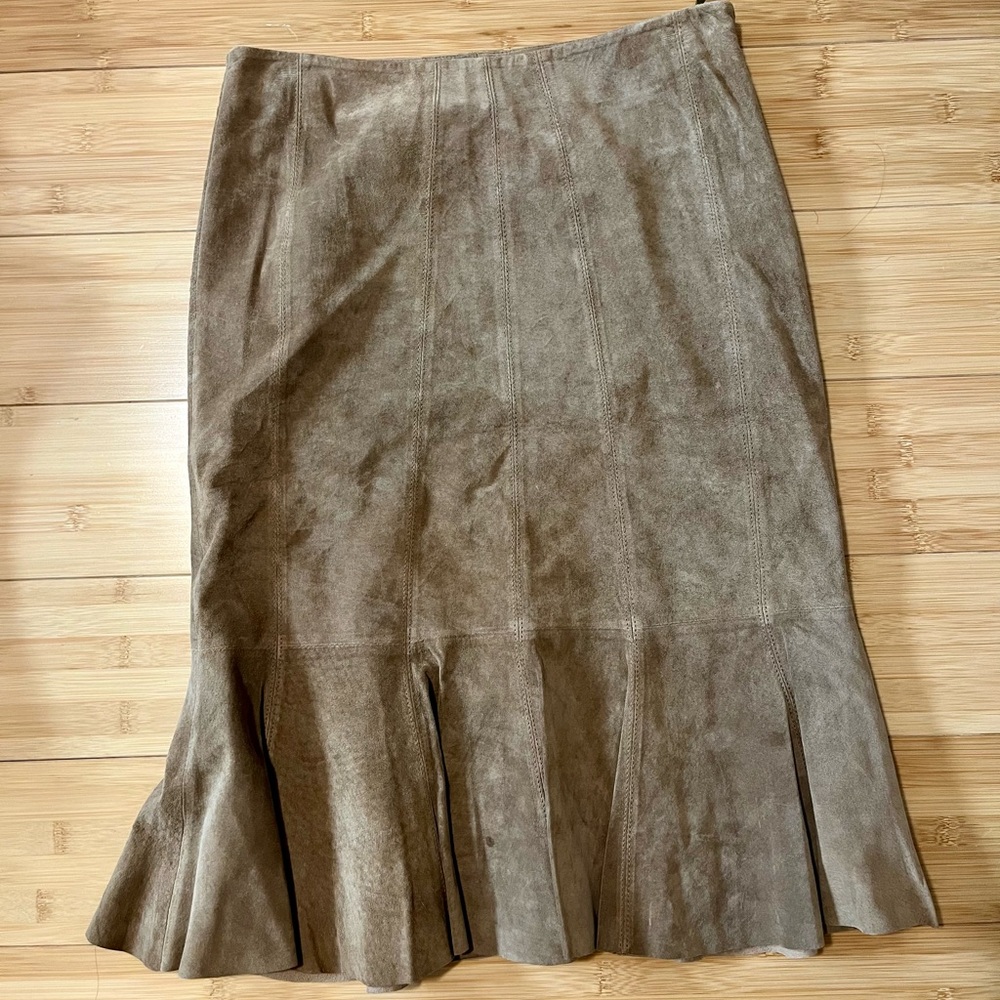 Leather Suede Tan Skirt